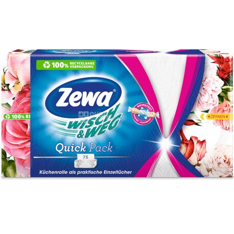 Zewa Kitchen Towel separate sheets, 75 sheets, Kitchen Towels Zeva Kitchen Towel Separate Sheets, 2 ply