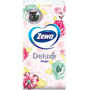 Zewa Deluxe, 10 шт., Платочки бумажные Зева, трехслойные