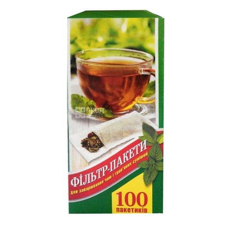 Filter bags XL 100 pcs., For brewing tea, 80x180 mm, TM Promtus