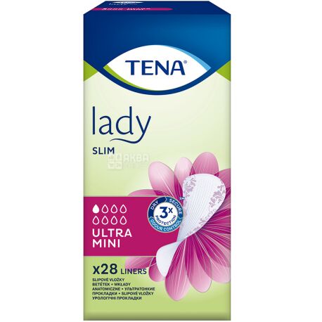 Tena Lady slim, 28 шт., Прокладки урологические, женские, 1 капля