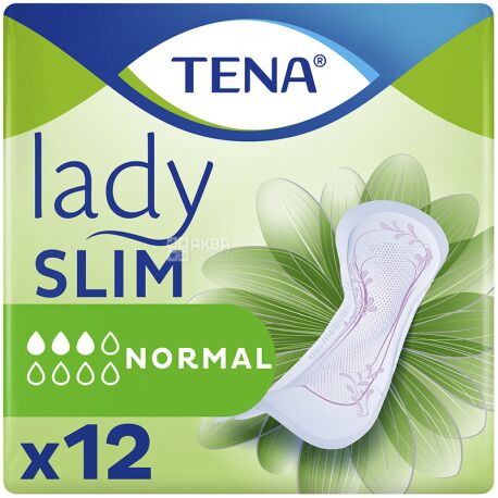 Tena Lady, Slim Normal, 12 шт., Прокладки урологічні, 3 краплі