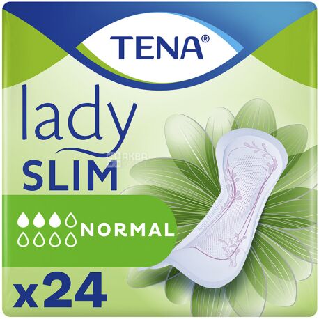 Tena Lady, Slim Normal, 24 шт., Прокладки урологічні, 3 краплі