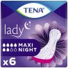 Tena, Lady Maxi Night, 6 шт, Урологічні прокладки, нічні, 6 крапель, без крилець