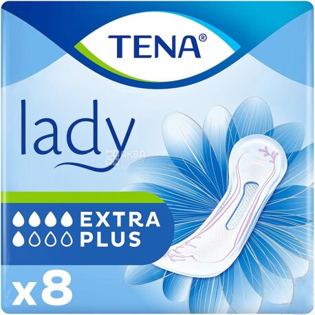 Tena Lady,  Extra Plus, 8 шт., Прокладки урологические, 6 капель