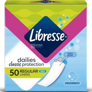 Libresse, Classic Regular, 50 шт., Ежедневные прокладки