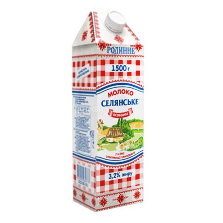 Peasant, 1.5 l, 3.2%, Milk, Special, Family, Ultrapasteurized,