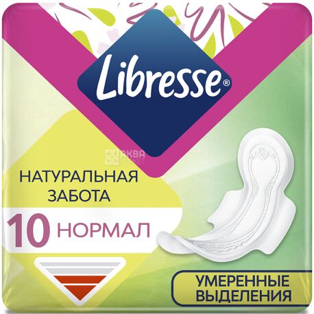 Libresse Natural Care Ultra Clip Normal, 10 шт., Прокладки гигиенические, 4 капли