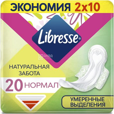 Libresse Natural Care Ultra Clip Normal pads, hygienic, 20 pcs.