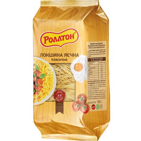 Rollton, 400 g, Classic egg noodles, m / s