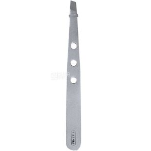 Titania Inox, Пінцет косметичний скошений вузький, нержавіюча сталь, 90 мм