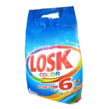 Losk color, 3 кг, стиральный порошок, Active-zyme 6, автомат