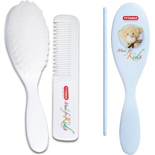 Titania, 2 шт., Набір гребінців для дітей, м'яка щітка і гребінець, в асортименті