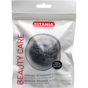 Titania, 2 шт, Спонж - аплікатор, губчастий, для нанесення макіяжу і пілінгу обличчя, діаметр 75 мм