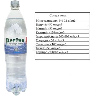 Регина, 1,5 л, Вода негазированная минеральная, ПЭТ