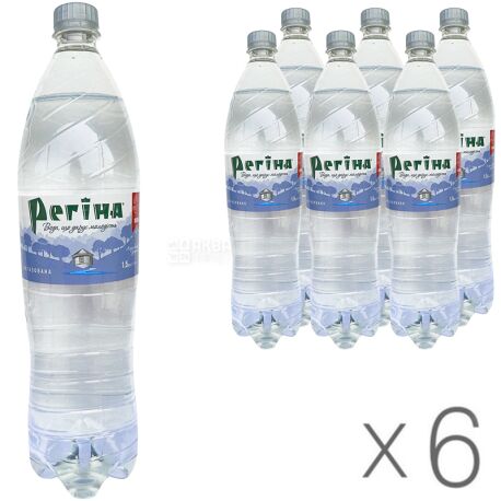 Регина, 1,5 л, Упаковка 6 шт., Вода негазированная минеральная, ПЭТ