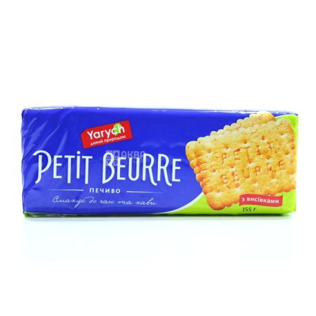 Yarych, 155 g, biscuits, Petit Beurre, with bran