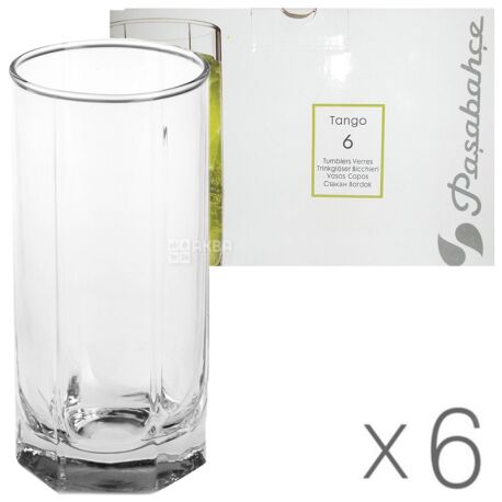 Pasabache, 6 pcs., 290 ml, set of glasses, Tango, glass
