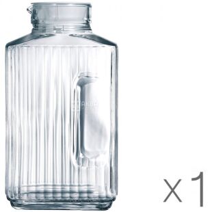  Luminarc Quadro, 2 л, Кувшин, с крышкой, для напитков, стекло, прозрачный