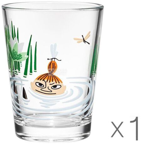 Arabia, Moomin, 220 мл, Стакан скляний, з малюнком Маленька Мю