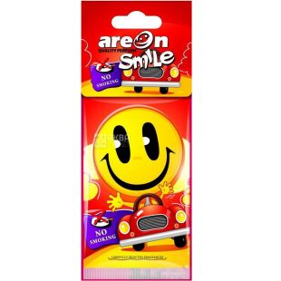 Areon Smile No Smoking, Ароматизатор воздуха, для автомобиля, сухой,  Антитабак, в ассортименте