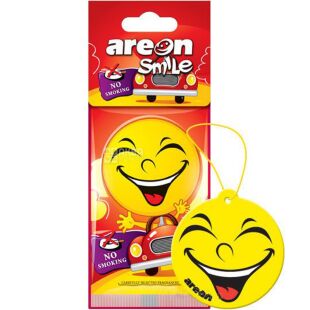 Areon Smile No Smoking, Ароматизатор воздуха, для автомобиля, сухой,  Антитабак, в ассортименте