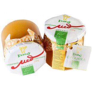 Экород, 250 г, Мед разнотравье, органический, стекло