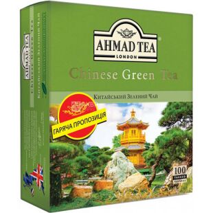 Ahmad Tea Chinese Green, 100 пак. x 1.8 г, Чай Китайский, зеленый