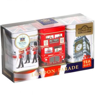 Ahmad Tea London Parade Collection, 3 шт х 25 г, Набор Чая черного, Среднелистовой, с бергамотом, ж/б