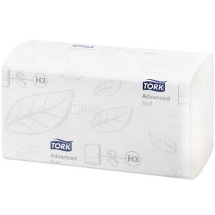 Tork Universal, 250 листов, Полотенца бумажные Торк, 2-х слойные, V-сложения, белые, 230х226 см