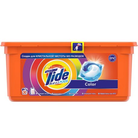 Tide Color, Гель жидкий в растворимых капсулах, 30 шт. х 24,8 г 