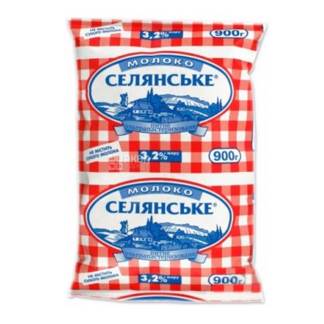 Селянське, 900 г, 3,2%, Молоко, Ультрапастеризованное