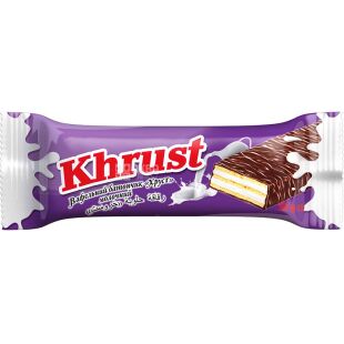 КБФ, Хруст, 25 г, Батончик вафельный, глазированный, с молочной начинкой