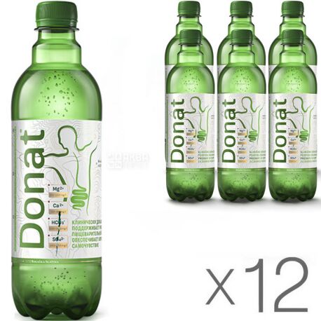 Donat Mg, 0.5 L, Pack of 12 pcs., Donat, Highly carbonated water, with magnesium, PET