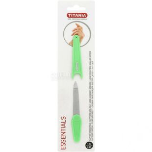 Titania, Пилочка для нігтів, металева з напиленням, у футлярі, 105 мм, в асортименті