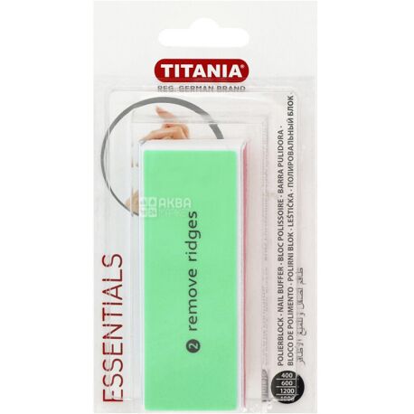 Titania, Пилочка, блок для полірування нігтів, 4 поверхні, 9х2,5х3,4 см