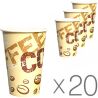 Coffee Coffee, Стакан паперовий, 400 мл, 20 упаковок х 50 шт., D 80, двошаровий, з малюнком