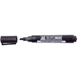 Buromax, 1-4,6 мм, Маркер водостійкий, чорний, клиноподібний наконечник