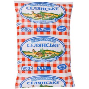 Селянське, 900 г, 3,2%, Молоко, Ультрапастеризоване
