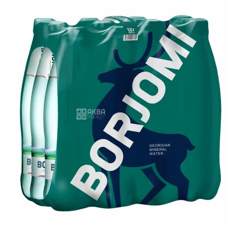 Borjomi, Packing 12 pcs. 0.5 l each, highly carbonated water, mineral, PET, PAT