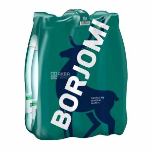 Borjomi, 1 л, Упаковка 6 шт., Боржоми, Вода минеральная газированная, ПЭТ