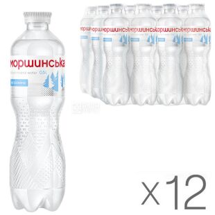 Моршинська, 0,5 л, Упаковка 12 шт., Вода мінеральна негазована, ПЕТ