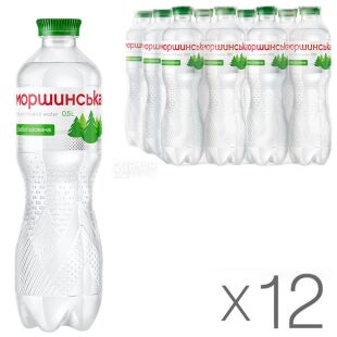 Моршинська, 0,5 л, упаковка 12 шт., Вода мінеральна слабогазована, ПЕТ