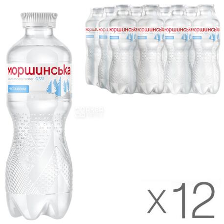 Моршинская, 0,33 л, Упаковка 12 шт., Вода минеральная негазированная, ПЭТ