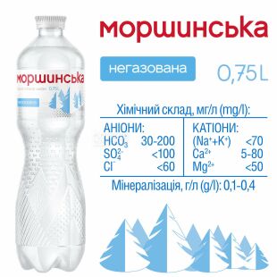 Моршинська, 0,75 л, Вода мінеральна негазована, ПЕТ