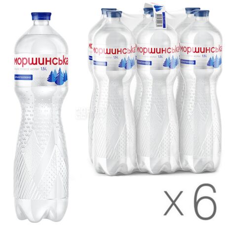 Morshynska, Packing 6 pcs. 1.5 l each, highly carbonated water, PET, PAT