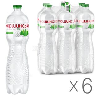 Моршинська, 1,5 л, Упаковка 6 шт., Вода мінеральна слабогазована, ПЕТ