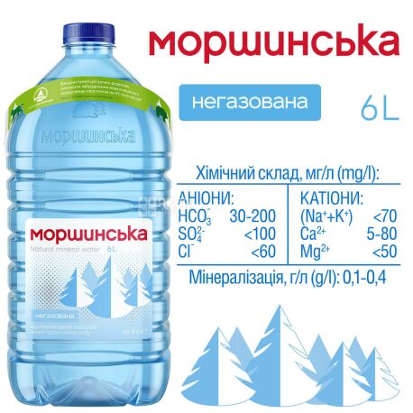 Morshynska, 6 l, Still water, PET, PAT