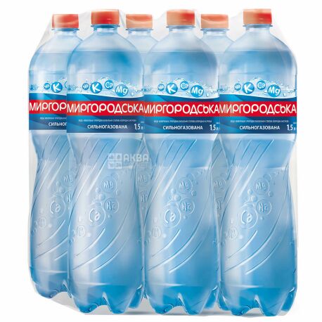 Mirgorodskaya, Packing 6 pcs. 1.5 l each, highly carbonated water, mineral, PET, PAT