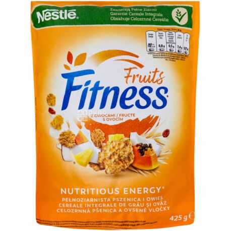 Nestle Fitness, 425 г, Хлопья Нестле Фитнес, Готовый Завтрак, с фруктами