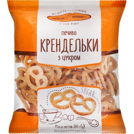 Київхліб, 260 г, Печиво, Крендельки з цукром,м/у